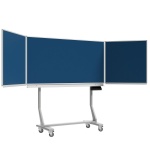Klapp-Schiebetafel fahrbar, Mittelfläche 200x100 cm, Stahlemaille blau 